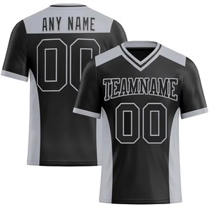 2025 uniforme deportivo corto de camiseta de fútbol americano personalizado para hombres y mujeres Número de nombre de equipo personalizado regalo de fanáticos en blanco y negro - Product Image 4