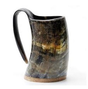 Indian Suppliers Antique Buffalo Horn Drinking Mug With Latest Stylish Stand Handcrafted Mug For Mead Beer Wine Tankard Mug - Product Image 4