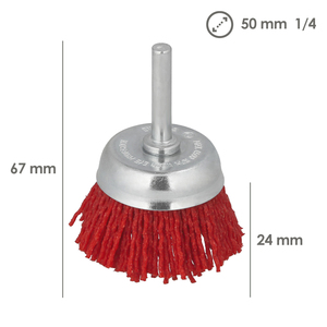 Spazzola in nylon per tazza Ø 50 mm. Spike 1/4 di pollice - Product Image 2