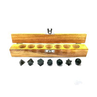 Lot de Solides Platoniques Naturels en Aventurine Grise avec Boîte en Bois – Pierres de Guérison en Cristal pour la Géométrie Sacrée