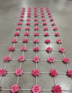 Custom Rose Pearl Flower Dupatta For Bridal Entry Handmade <b>Veil</b> For Dulhan Sangeet Chunri Mehandi Odhni Baby Shower Accessory - Product Image 4