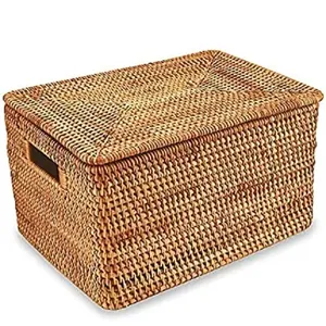 Panier en rotin arrondi fait à la main avec poignée panier en herbe de mer fait à la main élégant pour la maison rangement de la cuisine tenue utilisation faible quantité minimale de commande - Product Image 3