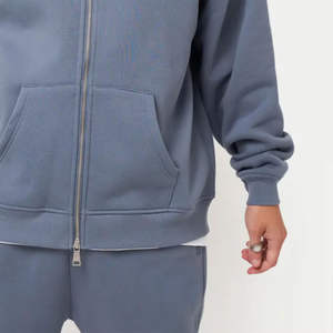 Sudadera con Capucha Doble Estilo Hip Hop para Hombre, con Pasamontañas, Cremallera, Protección contra el Viento, Estilo Urbano, Invierno, 100% Algodón - Product Image 3