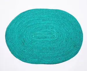 Natural Color High Quality Jute placemat New Design Dinner Set Oval Shape Woven Placemats Wholesale Fringe Table Mats