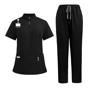 ชุดเครื่องแบบแพทย์สำหรับขัดแบบเรียวพอดีตัวระบายอากาศแห้งเร็วยืดได้4ทางชุดทางการแพทย์คอวีแบบกำหนดเองขายส่ง - Product Image 3