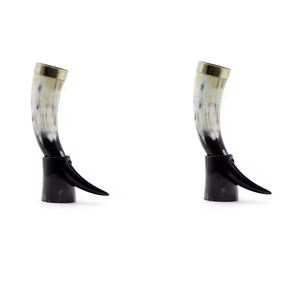 Cuerno para beber vikingo Whit Stand Cuerno para beber vikingo natural Cuerno de cerveza de buey vikingo de alta calidad por Artesanías de media luna - Product Image 5