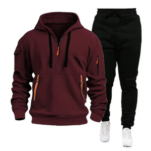 2025 nueva venta al por mayor de ropa deportiva de marca personalizada para hombres de alta calidad Casual estampado primavera otoño cremallera sudaderas con capucha para hombres - Product Image 1