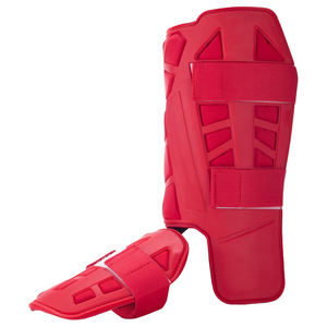 Espinilleras de Béisbol Rojas Sólidas para Receptor, Protección Profesional, Correas Ajustables, Material de Neopreno, Alta Absorción de Impactos, Flexible - Product Image 1