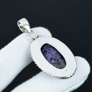 Designer Charoite Gemstone <b>Pendant</b> <b>Solid</b> 925 Sterling Silver Bohemian Jewelry Unique Style Engagement Gift - Product Image 5