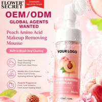 FLOWER SECRET Peach Makeup Remover Mousse Deep Cleansing Foam 150ml - Pabrik OEM/ODM Profesional & Dukungan Agen Merek