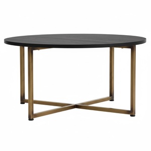 Table basse en métal blanc avec plateau en marbre, forme ronde, parfaite pour la décoration de la maison, salon, meubles faits à la main - Product Image 2