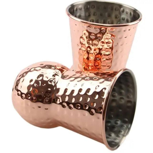 Vaso de Cobre Puro Auténtico, Desechable, Ecológico, de Alta Calidad, con Fondo Redondo y Martillado, para Agua - Product Image 3