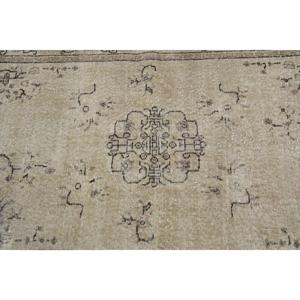 Vintage 3.5x6.5 ft Rug, Accent Turkish Rug, <b>Brown</b> Patchwork <b>Wool</b> Rug - Product Image 5