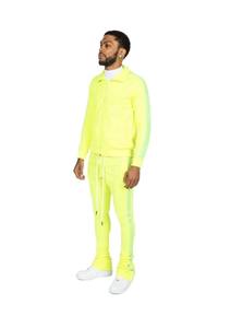 Pantalones de chándal apilados con rayas laterales de poliéster personalizados Conjuntos de Jogger Chándales apilados con cremallera para hombre - Product Image 3