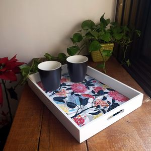 Bandeja DE SERVICIO DE MADERA hecha a mano Utensilios de cocina hechos en MDF con diseño razonable para Decoración de mesa POR HF CRAFTS - Product Image 3