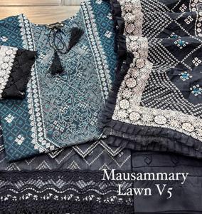 Camisa de fiesta formal con estampado digital de césped de 3 piezas Dupatta Pantalón de estilo elegante con cordones de cuatro lados | Colección Ssumaira - Product Image 2