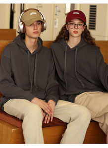 Sweats à capuche épais pour hommes et femmes, automne/hiver, imprimés sur mesure, en peluche, couleur unie, logo personnalisé, teinture unie, respirant - Product Image 5