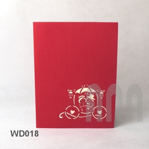 <b>Handmade</b> 3D Pop-up Wedding Invitation Card Lover Wedding Carriage for Birthday and New Year <b>Paper</b> Souvenir Greeting Card - Product Image 6