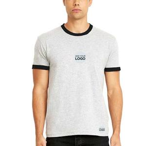 Custom Logo Unisex Ringer T-<b>Shirt</b> 180g Loose Fit Cotton/Bamboo & Polyester/Cotton Blend Fine Jersey Wholesale - Product Image 1