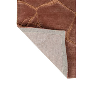 Alfombras Genesis de Lana y Viscosa Hechas a Mano con Patrón Abstracto Rojo y Naranja para Uso Doméstico-Top-21221 - Product Image 5