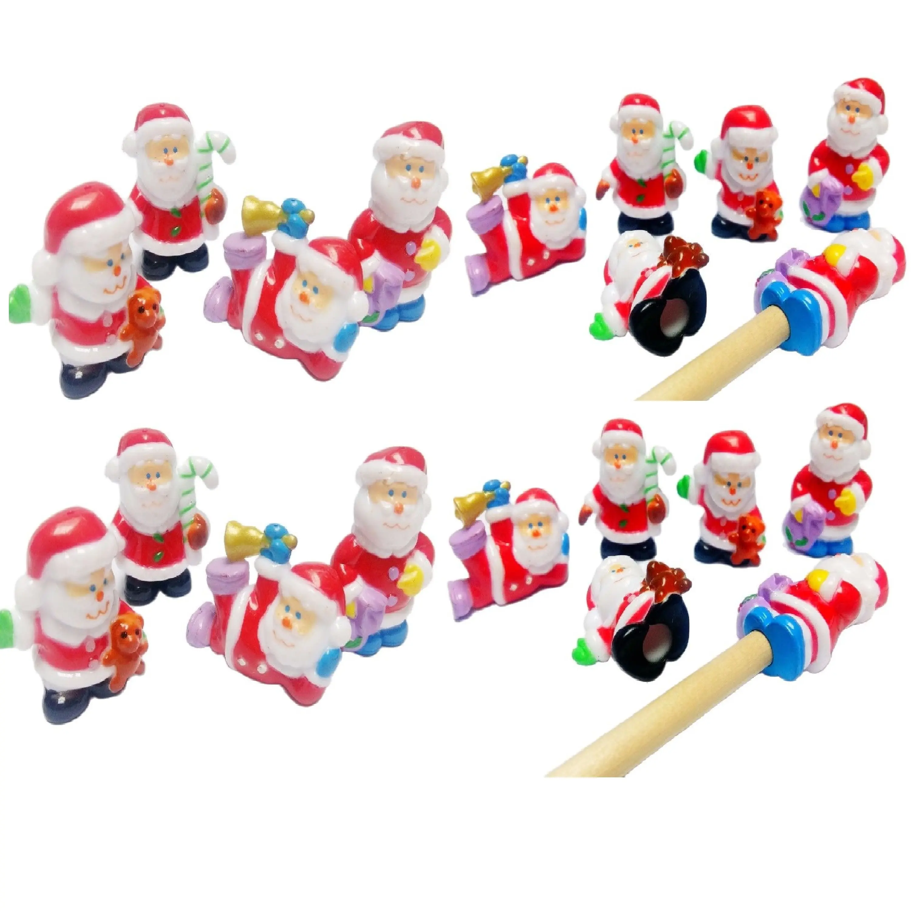 Plastic Santo Claus Pencil Top E1725GT Cup Cake Christmas X'Mas Toys Kids Birthday Party Favor Pinata Bag Filler Loot Novelty