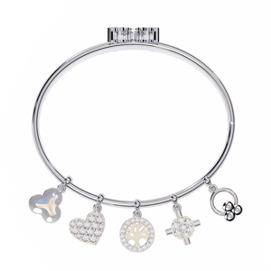 Fabulosa Pulsera de Moda con Dijes de Diamantes Cultivados en Laboratorio en Oro de 18K - Product Image 5