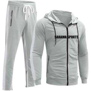 Ensemble de survêtement personnalisé à capuche en molleton de coton épais, imprimé uni, grande taille, pour sports d'hiver, unisexe - Product Image 2