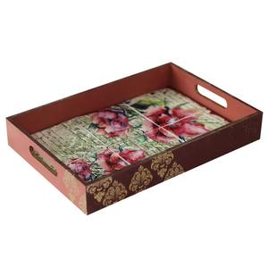 Natural Wooden Enamel Serving Tray Eco Friendly Food Serving Tray For Home Use - Product Image 1