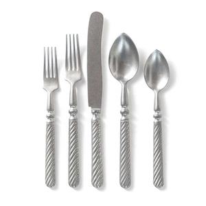 Ensemble de couverts gris en acier inoxydable durable avec finition antique Argenterie élégante pour les dîners de famille, les restaurants et les événements spéciaux - Product Image 3