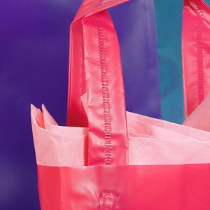 Colored Tri-Fold Plastic Handle Gift <b>Bags</b> 3.5 Mil - Product Image 2