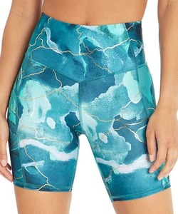 Venta caliente logotipo personalizado Tie Dye cintura alta Sexy Scrunch Butt Seamless Gym Sports Yoga Biker Shorts para mujeres - Product Image 6
