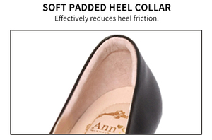 Ann'S Premium cuero genuino tacón de bloque 6cm Formal puntiagudo zapatos sin cordones forro de gamuza forro de tacón acolchado arco duradero - Product Image 4