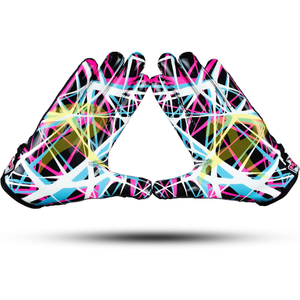 Top Selling Rugby Gloves Full Finger Breathable Anti Slip Silicone Printing on Palm American <b>Football</b> Gloves for RA ATHELITICS - Product Image 3