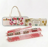 Étui de transport portable multifonctionnel en toile pour Mahjong et Poker, avec logo personnalisé, organisateur de jeux de société de voyage, support de tuiles pliable et compartiment à dés