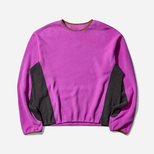 เสื้อสเวตเชิ้ตสีม่วงขนาดใหญ่พิเศษสำหรับผู้ชาย แบบหนา คอวี ทรงหลวม สไตล์สตรีทแวร์ ผ้าฟลีซ ไม่มีลาย สามารถใส่โลโก้ได้ - Product Image 1