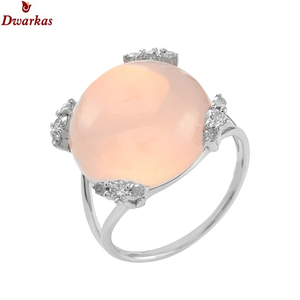 Bague CZ en calcédoine rose simple et élégante en argent sterling 925 pour élever encore plus votre élégance - Product Image 1