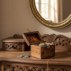 Caja de Joyería de Madera Tradicional con Múltiples Compartimentos Personalizados para Amantes de la Decoración Artesanal, Precio al por Mayor - Product Image 1