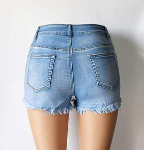 OEM 2025 Servicio Mujeres Top Trending Transpirable Mediados de cintura Recto Vintage Casual Verano Pantalones cortos de mezclilla Precio barato - Product Image 4