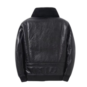Customized Color Genuine Leather Hooded Bomber <b>Jacket</b> for <b>Men</b>-Winter Breathable & Windproof - Product Image 2