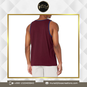 Camiseta sin mangas de poliéster de algodón de mejor grado de secado rápido con cuello redondo y diseño de tendencia muy demandado, camiseta Sando para hombres - Product Image 2