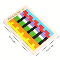 Balok Puzzle Kayu Warna-warni Montessori Set Blok Bangunan Edukatif 50 Buah Permainan Meja DIY untuk Anak-anak untuk Meningkatkan Kecerdasan
