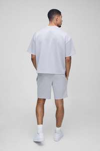 <b>Mens</b> Oversized Summer Two Piece Tracksuit <b>Set</b> with <b>Short</b> Sleeve <b>T</b> <b>Shirt</b> <b>and</b> Matching <b>Shorts</b> Lightweight Breathable - Product Image 2