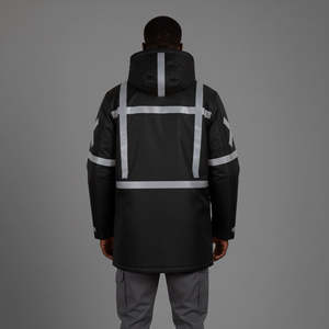 เสื้อแจ็คเก็ตสะท้อนแสง 100% โพลีเอสเตอร์ สำหรับฤดูหนาว ทำงานกลางแจ้ง อุ่น ไฟ LED กันน้ำ มาตรฐาน ANSI ระดับ 2  โลโก้สั่งทำได้ เสื้อแจ็คเก็ตผู้ชาย - Product Image 5