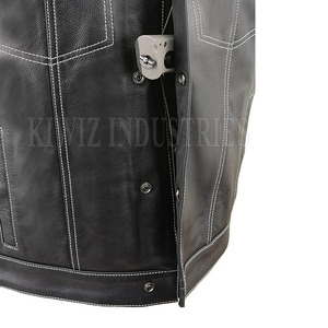 Buena calidad 100% cuero hecho moda chaleco precio razonable hombres ropa cuero chaleco para adulto - Product Image 4