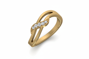 แหวนทอง 14K ประดับเพชรทรงบิด |   เพชรทรงบริลเลียนต์ 0.07 กะรัต - Product Image 4