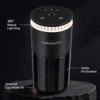Diffuseur d'arômes intelligent pour voiture, lumière d'ambiance 360°, brume nano ultrasonique, rechargeable par type-C, sans fil