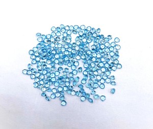 Cuentas de piedras preciosas sueltas de corte de corazón de Topacio Azul suizo Natural de 4mm para fabricación de joyería piedra facetada calibrada de topacio por mayorista - Product Image 6