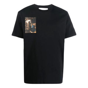 Camiseta de algodón 100% para hombre, la mejor calidad, cómoda, de gran tamaño, técnica de serigrafía personalizada, patrón sólido - Product Image 1