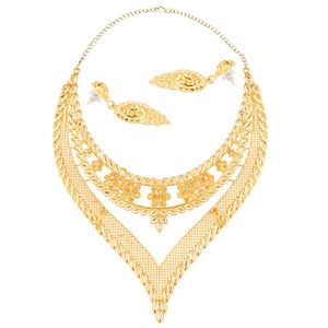 Proveedor de joyería de moda india, Gargantilla DE NOVIA DE BODA chapada en oro étnico, collar, Pendientes colgantes, conjunto de joyería para mujer - Product Image 5