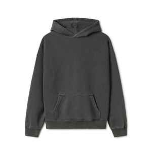 Sweat à capuche unisexe surdimensionné de haute qualité avec poche intérieure zippée, poids lourd, noir, logo personnalisé, 100% coton - Product Image 4